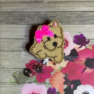 Felt Badge Reel Terrier Vet Tech